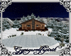romantic winter cabin