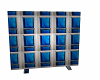 Blue glass block wall 