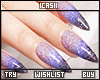 Nails violet + Rings
