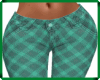 Teal Plaid Jeans