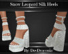 Snow Leopard Silk Heels