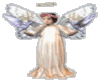 An Angel holding Birds.