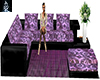 Purple & Blk Sofa Set