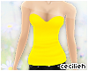 ! yellow strapless top