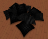 JS| Black Floor Pillows