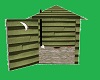 army green outhouse