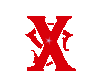 Letter X (3) Red Sticker