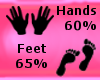 AC} Hands 60% - Feet 65%