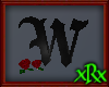 Gothic Letter W Roses