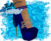 Blue/Gold Spike Heel