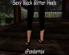 Sexy Black Glitter Heels