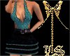 LSBlackTealStripedDress