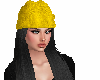 yellow beanie hat /black