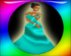 K Turquoise Satin Dress