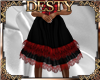 Black red lace add on sk