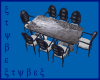 Blue silver dining table