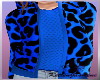 Girls Cheetah Blue Coat