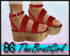 Red Summer Sandals Clogs