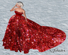 T l Red Shine Gown