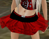 *T* Red Silk Frill Skirt