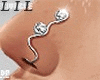 Silver nose piercing