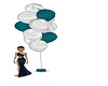 Teal/White Wed Balloons