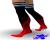 Splashed Red Thigh Boots