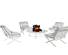 Fire~White leather chair