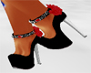 {CJ}Black Red Rose Shoe