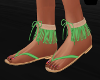 Fringed Sandals Green