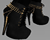 Black Gold Chain Boots