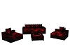 Red/Black Couch Set