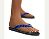 Blue Black Flip Flops F