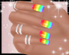 Pride nails + rings