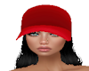 Red Beach Hat with Hair