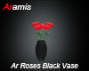 Ar Roses Black Vase