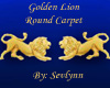 Golden Lion Round Carpet