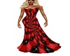 Red and black gown