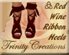 ∆Red Wine Ribbon Heels