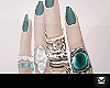 (2) Turquoise Ring Nails