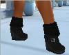 Black Wedge Heel Boots