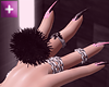 kawaii fur pompom ring