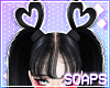 +Heart Pigtails Black