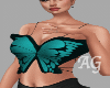 Butterfly Teal Top