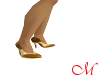 Gold silk pumps