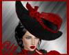 victorian black-red hat