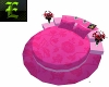 pink round  bed