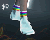 $D - White Pride Socks