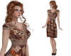 TF* Brown Patchwork Dres