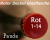 Roter Deckel Glasflasche